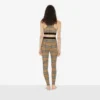 Leggings in jersey elasticizzato con motivo a quadri