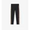 Leggings in nylon con bordi a quadri