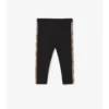 Leggings in nylon con bordi a quadri