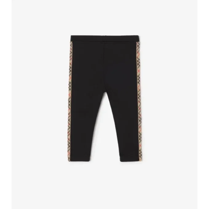 Leggings in nylon con bordi a quadri