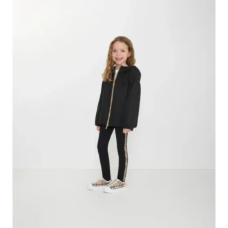 Leggings in nylon con bordi a quadri