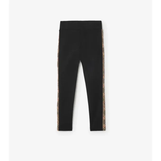 Leggings in nylon con bordi a quadri