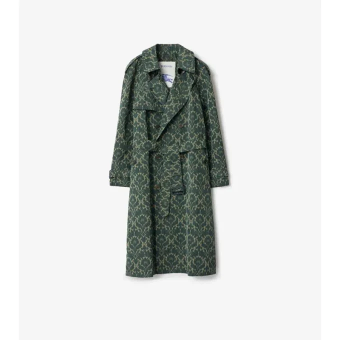 Long Baroque Viscose Blend Trench Coat