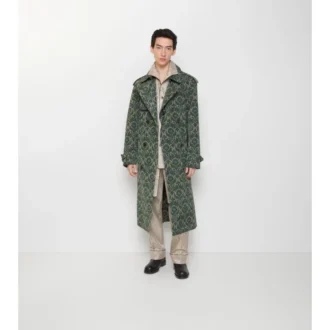 Long Baroque Viscose Blend Trench Coat