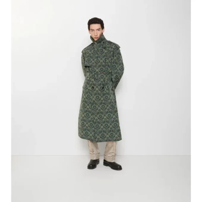 Long Baroque Viscose Blend Trench Coat