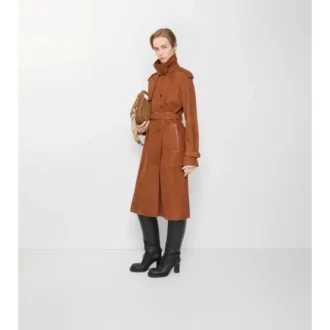 Long Castleford Trench Coat in nabuk