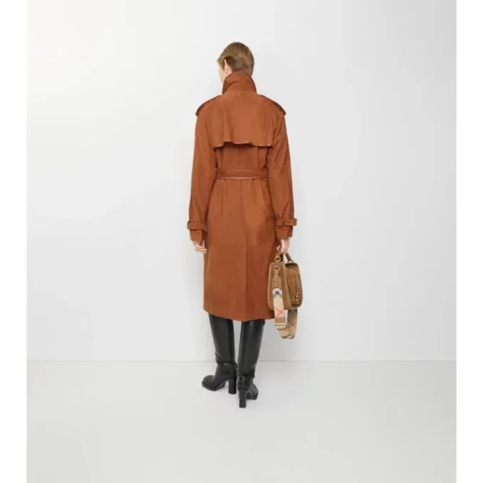 Long Castleford Trench Coat in nabuk