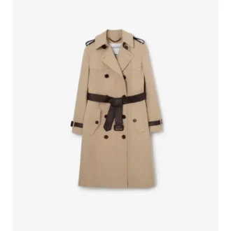 Long Foxfield Trench Coat in misto seta e cotone