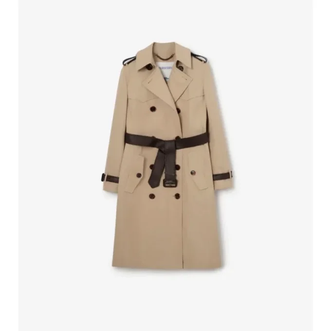 Long Foxfield Trench Coat in misto seta e cotone