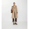 Long Foxfield Trench Coat in misto seta e cotone