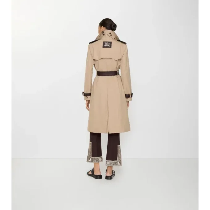 Long Foxfield Trench Coat in misto seta e cotone