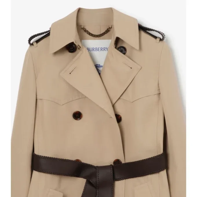 Long Foxfield Trench Coat in misto seta e cotone