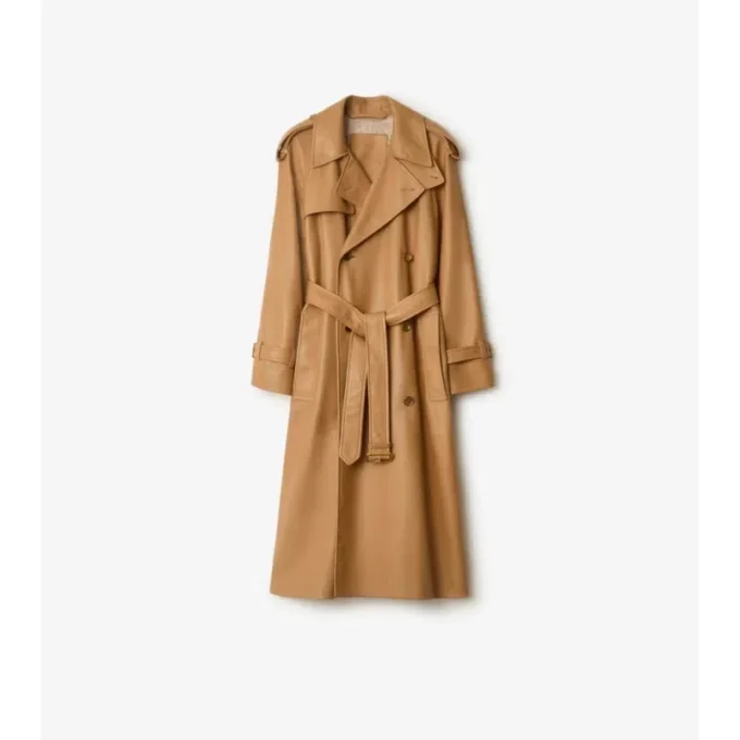 Long Leather Castleford Trench Coat