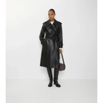Long Leather Castleford Trench Coat