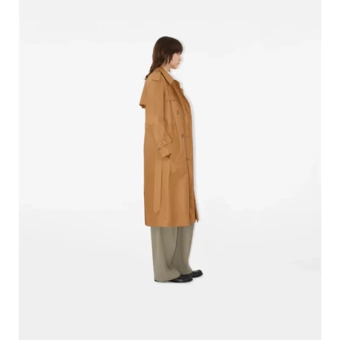 Long Leather Castleford Trench Coat