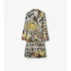 Long Tarot Print Silk Foxfield Trench Coat