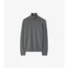 Maglione con mezza zip in misto cashmere