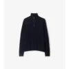Maglione con mezza zip in misto cashmere