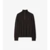 Maglione con mezza zip in misto cashmere