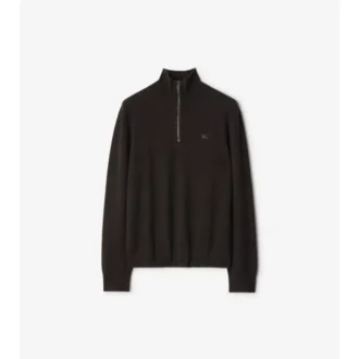 Maglione con mezza zip in misto cashmere