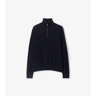 Maglione con mezza zip in misto cashmere