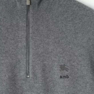 Maglione con mezza zip in misto cashmere