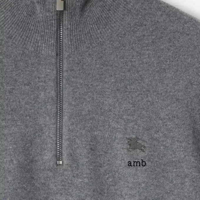 Maglione con mezza zip in misto cashmere