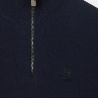 Maglione con mezza zip in misto cashmere