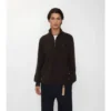 Maglione con mezza zip in misto cashmere