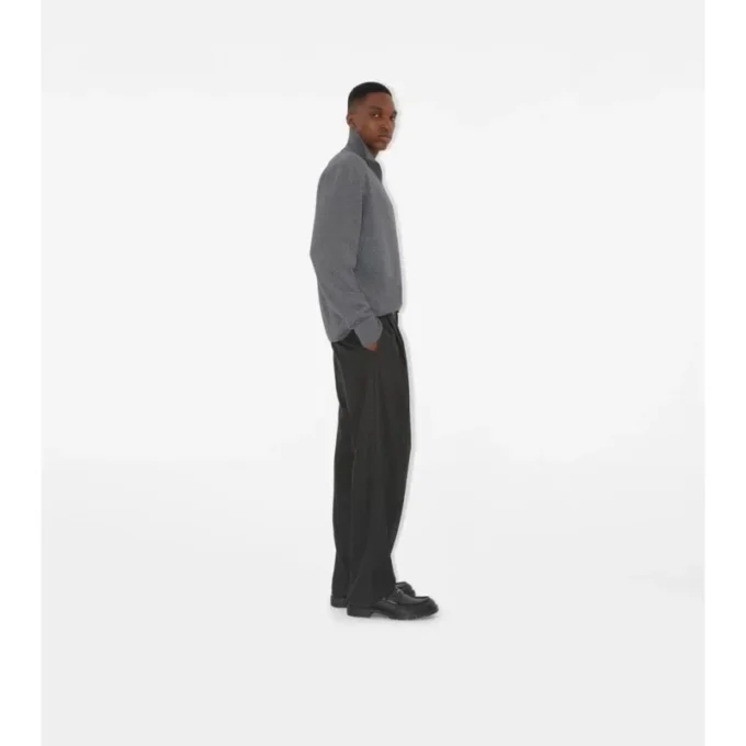 Maglione con mezza zip in misto cashmere
