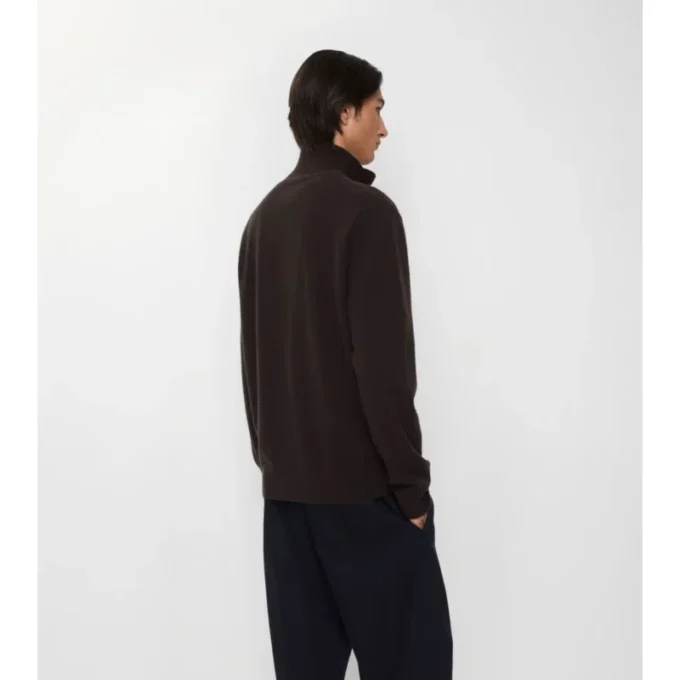 Maglione con mezza zip in misto cashmere