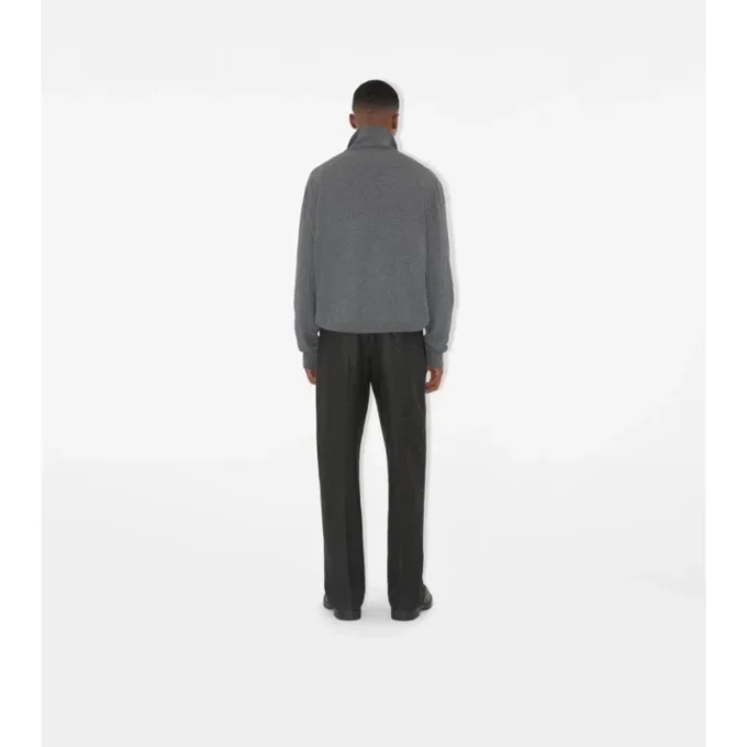Maglione con mezza zip in misto cashmere