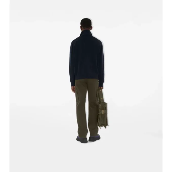 Maglione con mezza zip in misto cashmere
