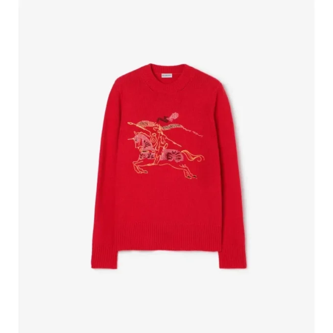Maglione EKD in lana e cashmere con ricamo a punto croce