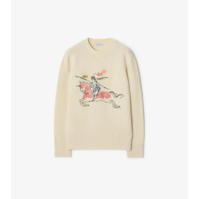 Maglione EKD in lana e cashmere con ricamo a punto croce
