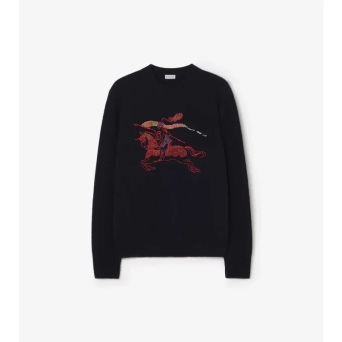 Maglione EKD in lana e cashmere con ricamo a punto croce