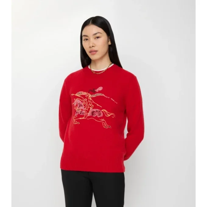 Maglione EKD in lana e cashmere con ricamo a punto croce