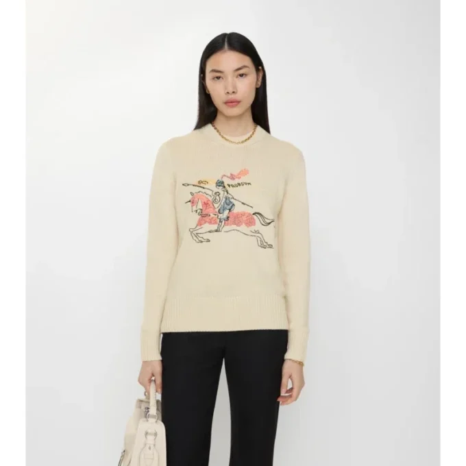 Maglione EKD in lana e cashmere con ricamo a punto croce