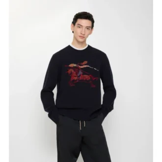 Maglione EKD in lana e cashmere con ricamo a punto croce