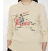 Maglione EKD in lana e cashmere con ricamo a punto croce