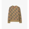 Maglione in cotone e lana a quadri