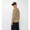 Maglione in cotone e lana a quadri