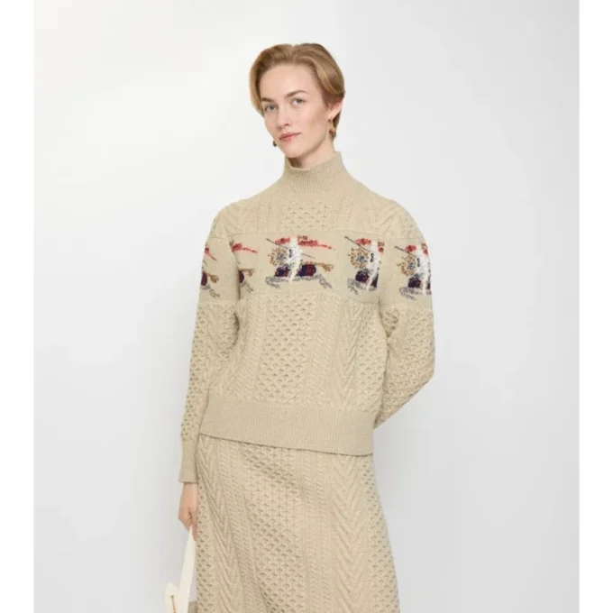 Maglione in lana a maglia Aran EKD