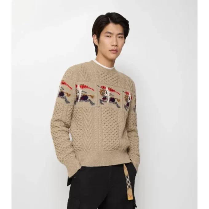 Maglione in lana a maglia Aran EKD