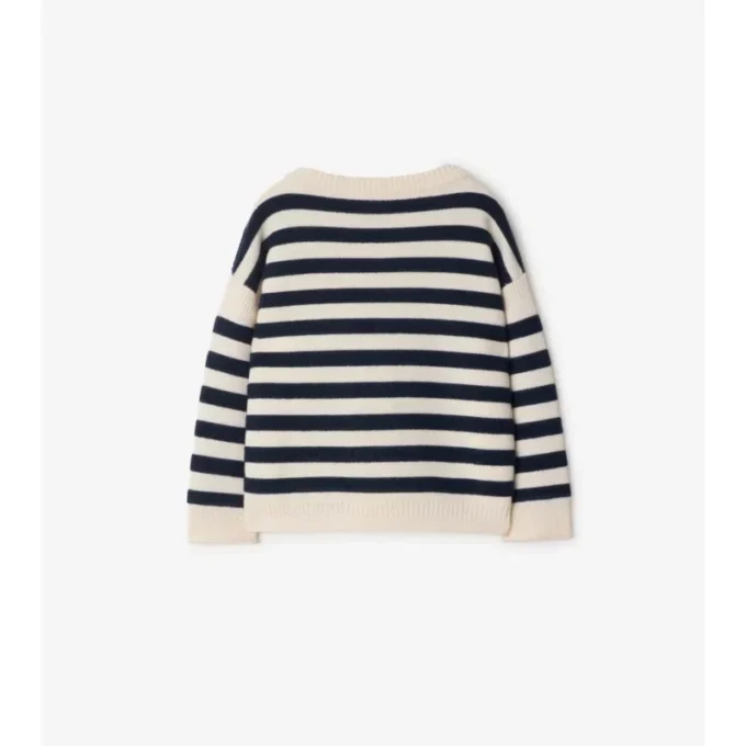 Maglione in lana a righe con logo