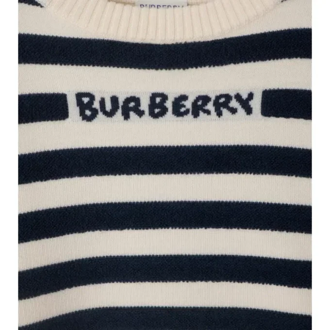 Maglione in lana a righe con logo