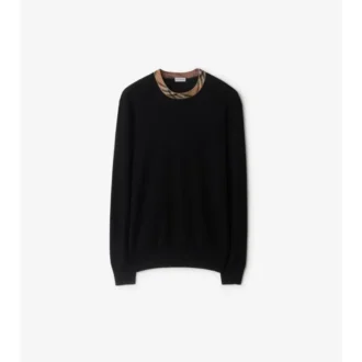 Maglione in lana con bordi a quadri