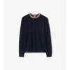 Maglione in lana con bordi a quadri