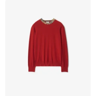 Maglione in lana con bordi a quadri