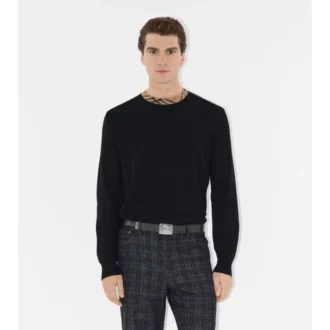 Maglione in lana con bordi a quadri
